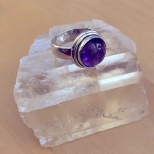 Sterling Silver Amethyst Cabochon Ring